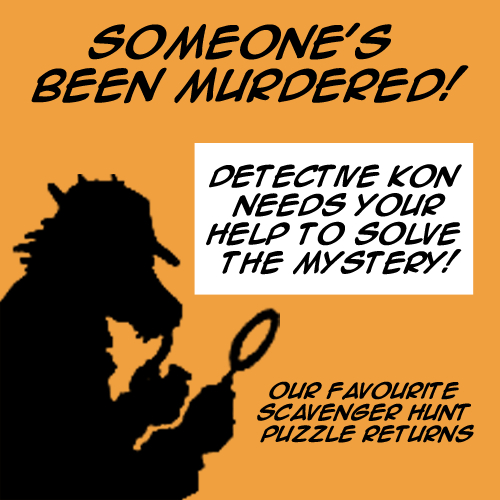 A picture of Detective Kon asking for your help to solve the mystery